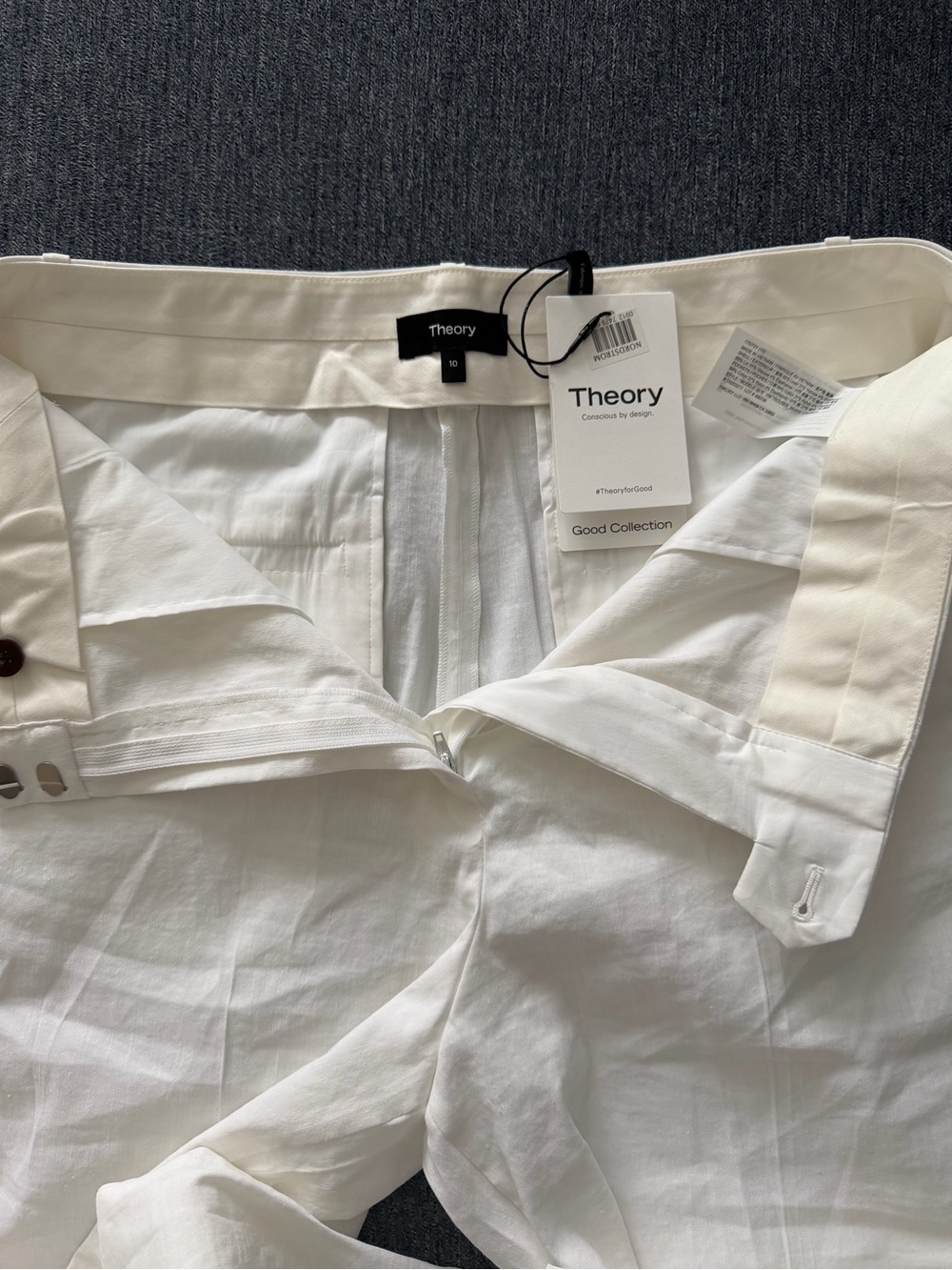 Theory White Tailored Trousers - Picture 4 of 6